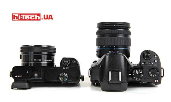 Крупный карман для Sony A6000 еще можно найти, а вот Samsung NX30 (справа) поместится, пожалуй, только в кофре или сумке