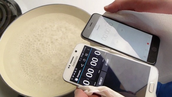 galaxy s6 iphone 6 bolied