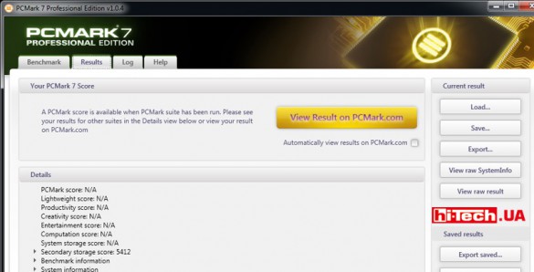 Результаты тестов накопителя GOODRAM SSD Iridium PRO в приложении PCMark 7