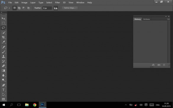 Adobe Photoshop CC 2015. Увеличенный до 200% режим отображения интерфейса