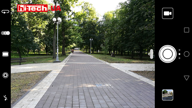 Основной экран режима камеры в Huawei P9