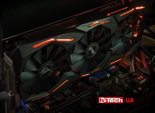 Подсветка Aura RGB видеокарты ASUS ROG STRIX-GTX1060-O6G-GAMING