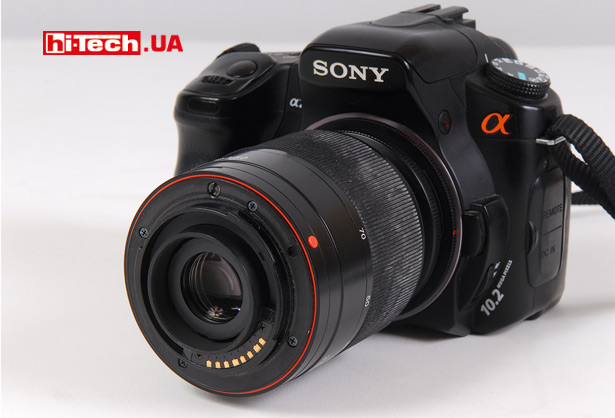 Sony Alpha DSLR-A200 с реверсивным адаптером
