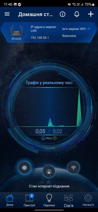 ASUS RT-AX52 admin screen