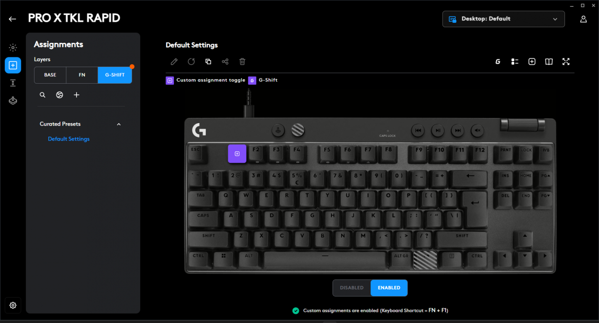 Logitech G PRO X TKL RAPID G Hub